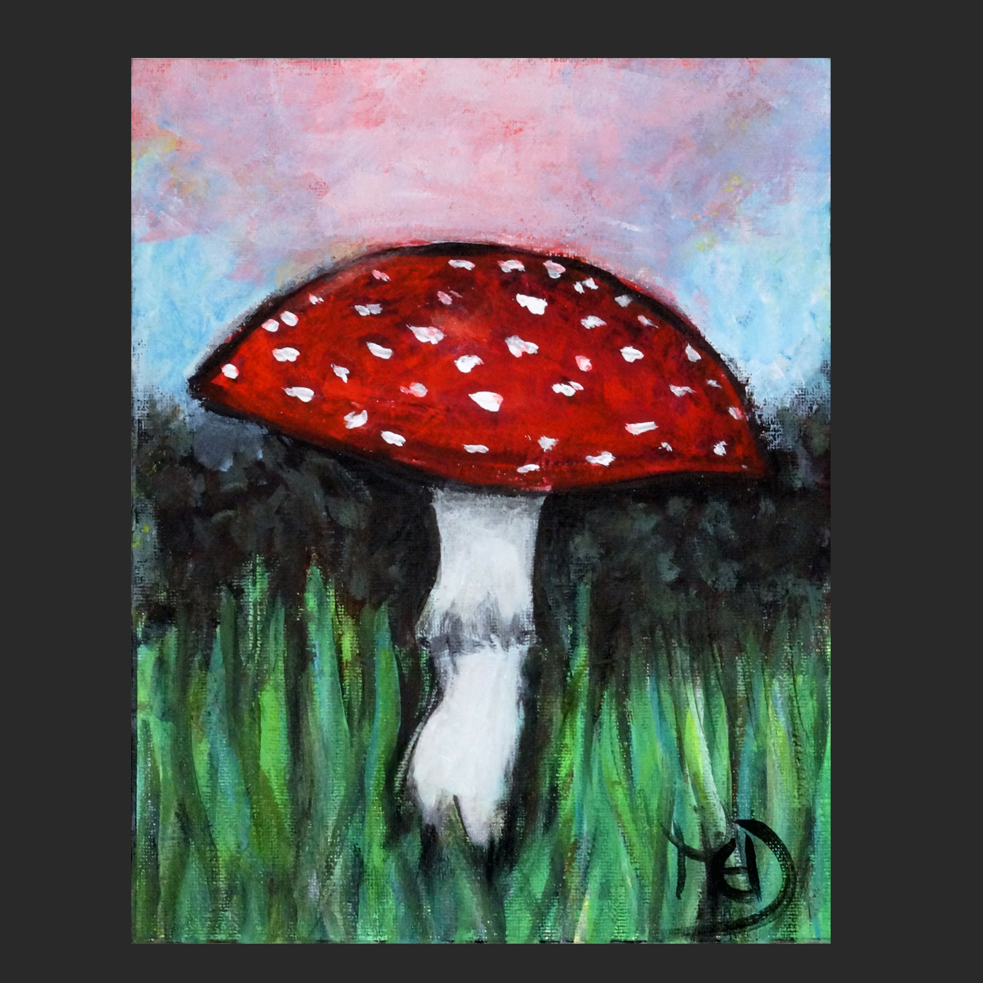 Magic Mushroom • Acrylic Painting • 8"x10"